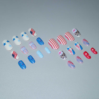 Kreatives Unabhängigkeitstag-Nagelkunst-Set