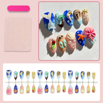 Kunstnagelset mit maritimen Mustern Brehn