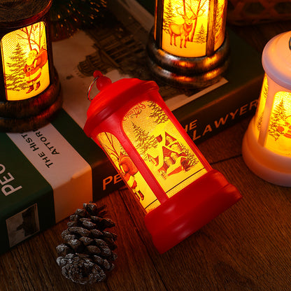 Nostalgische Weihnachtslaterne mit leuchtendem Weihnachtsmann-Motiv Brehn