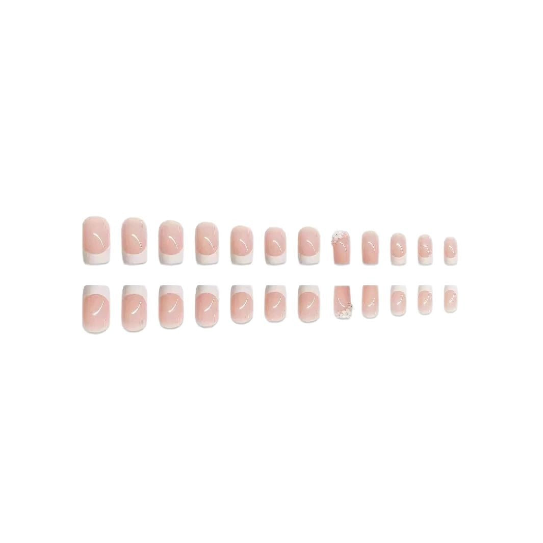 Elegantes French Tip Press-On Nagelkunstset Brehn