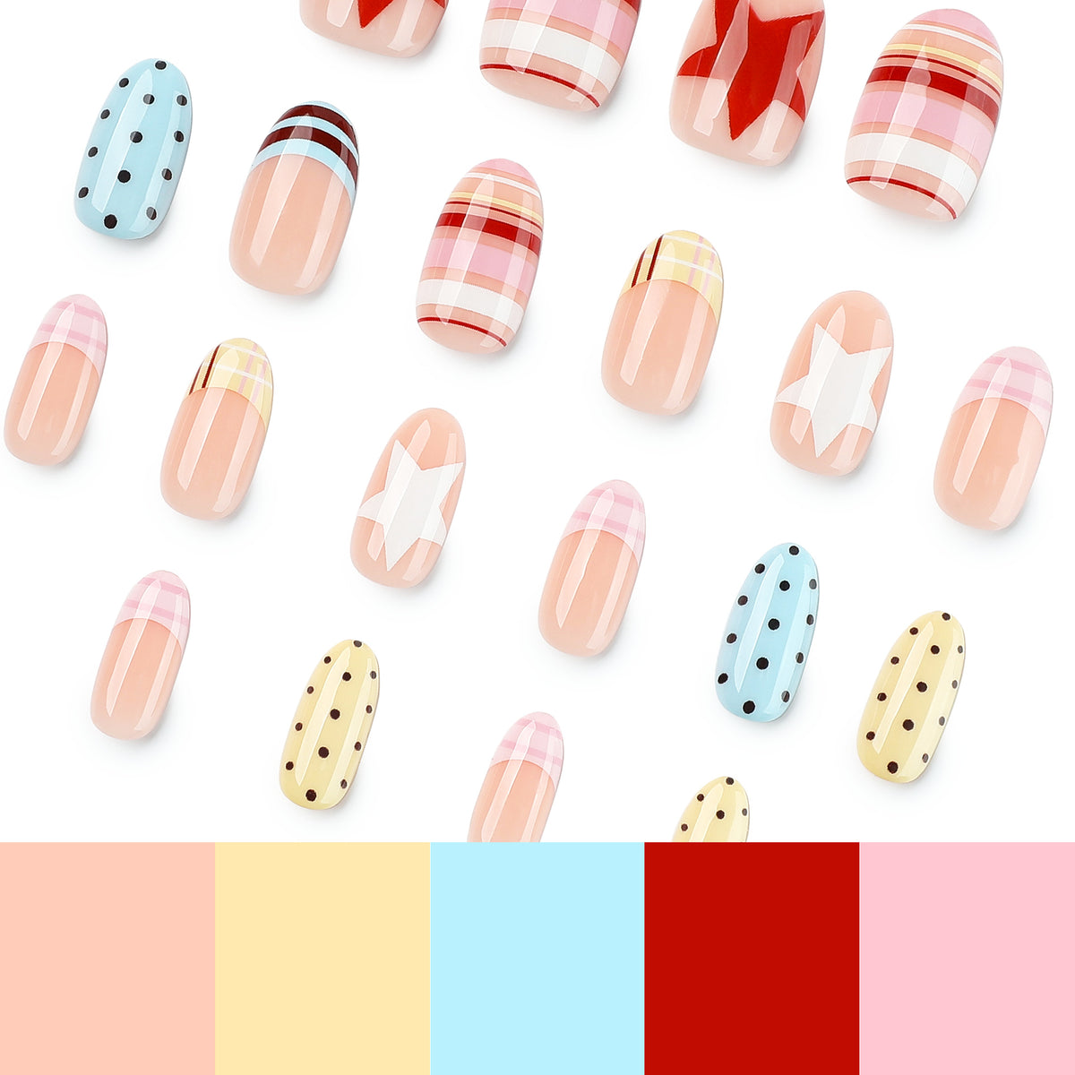 Kunstvolle Nagelkunst mit buntem Design Brehn