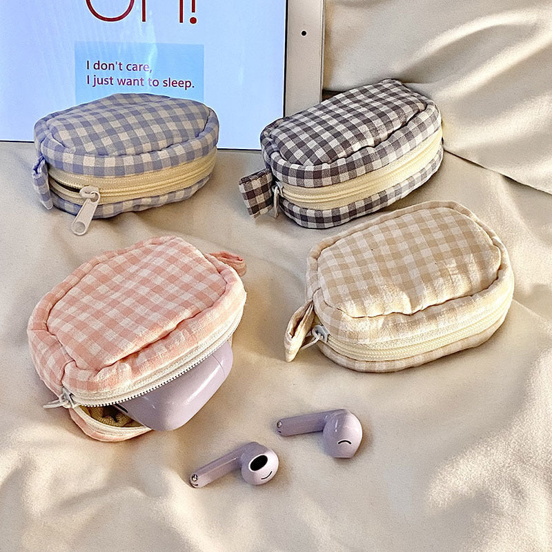Handgefertigte Kosmetiktasche Im Gingham-Design Brehn