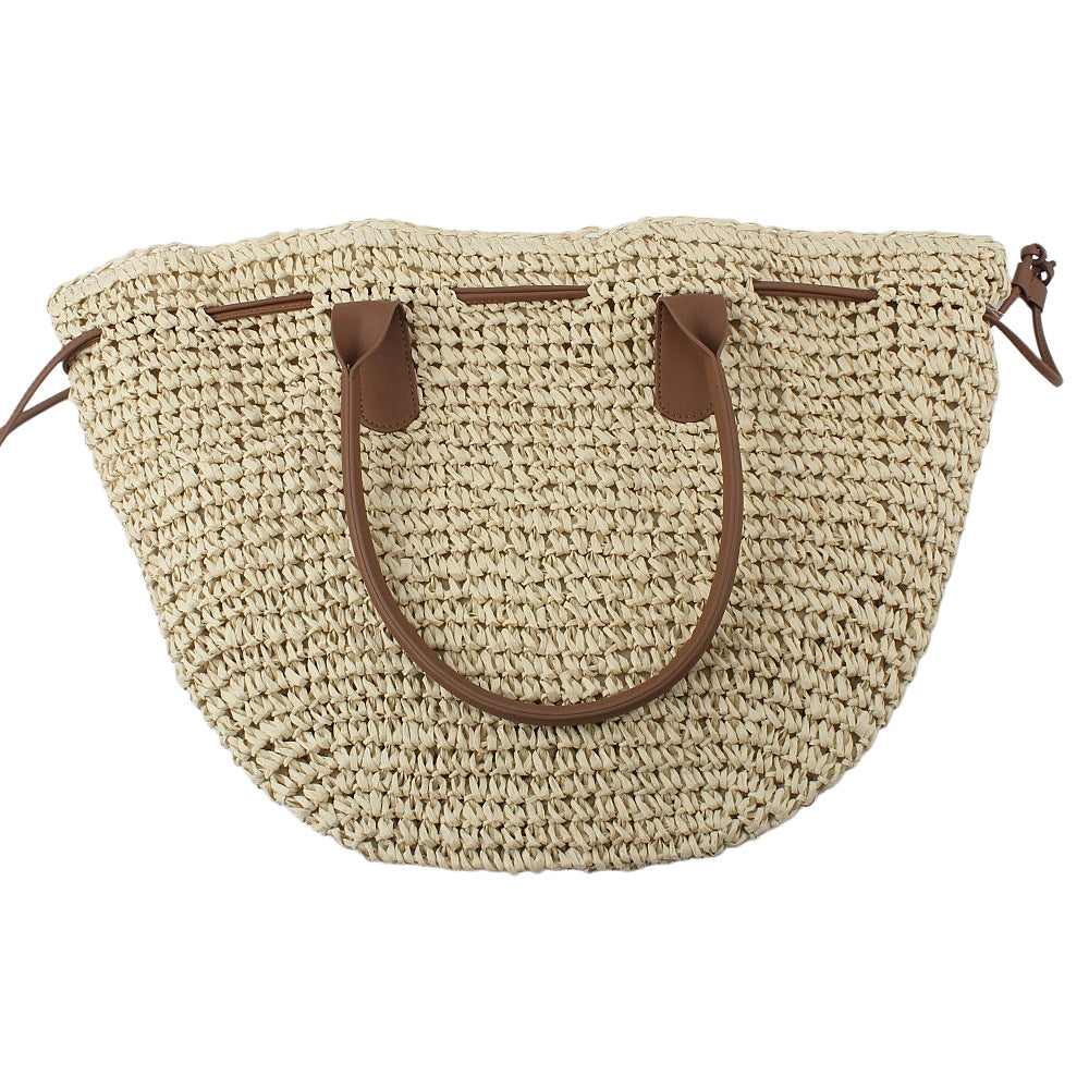 Trendige Rucksacktasche Aus Geflochtenem Naturmaterial Brehn