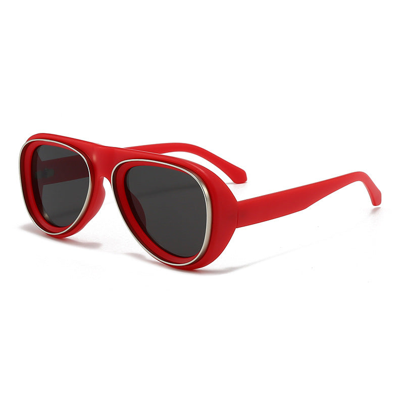 Damen modische Retro-Sonnenbrille mit breitem Rahmen Brehn