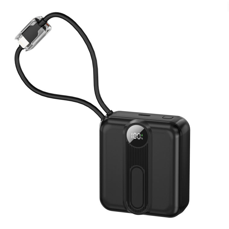 Tragbare Powerbank mit Integrierten Schnellladekabeln und Digitaler Ladestandanzeige Brehn