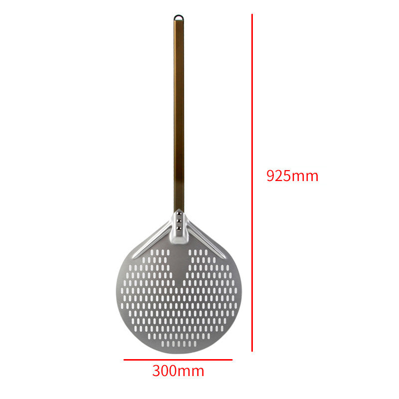 langer Holzgriff runde Aluminium-Pizzaschaufel mit verstärktem Hals Brehn