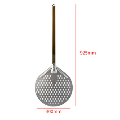 langer Holzgriff runde Aluminium-Pizzaschaufel mit verstärktem Hals Brehn