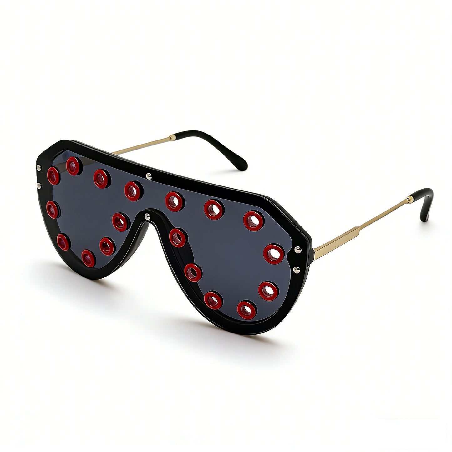 Damen Statement-Sonnenbrille im futuristischen Design mit dekorativen Elementen Brehn