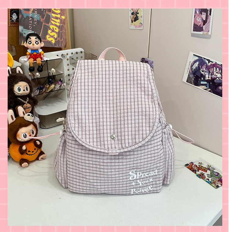 Karierter leichter Schulrucksack