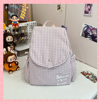 Karierter leichter Schulrucksack