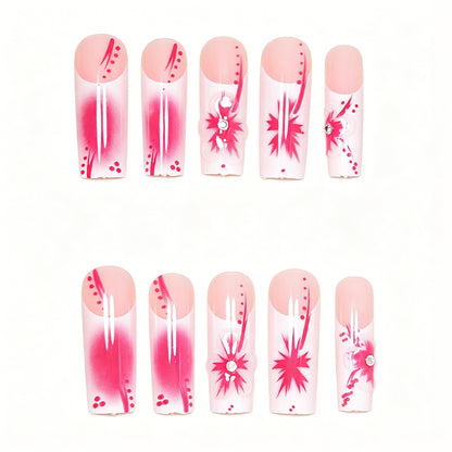 Künstlerisches Floral Stiletto Nagelkunst Set Brehn