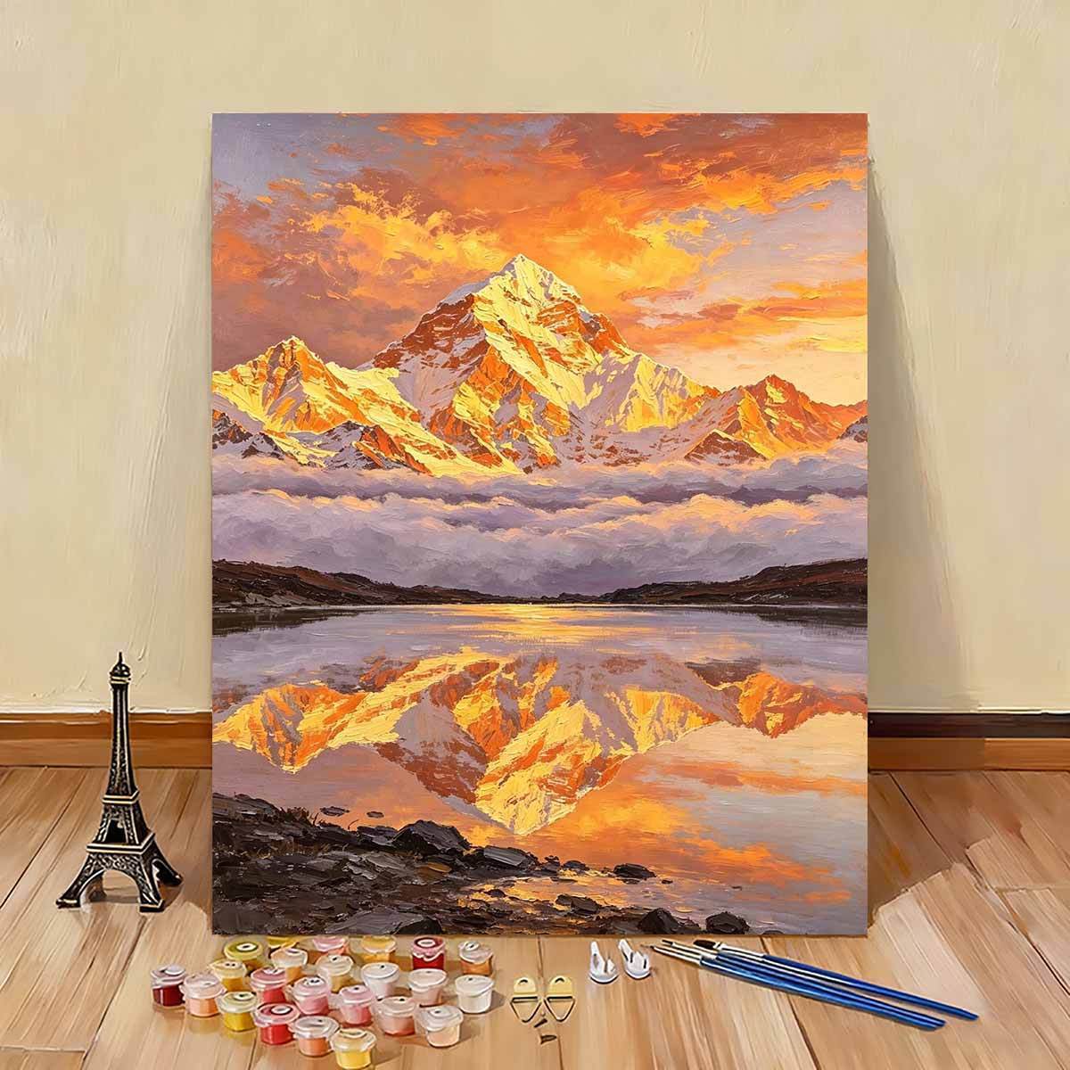 Mal das Zahlen Kunst-Set Scenic Mountain Landscape Brehn