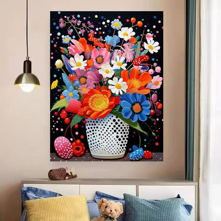 Lebendiger floral Landschaft Leinwanddruck Brehn