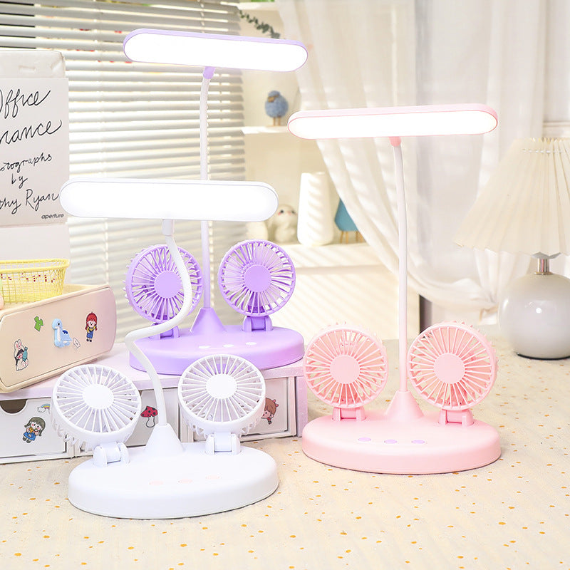 Multifunktionale Schreibtischlampe für Damen mit zwei integrierten Ventilatoren Brehn