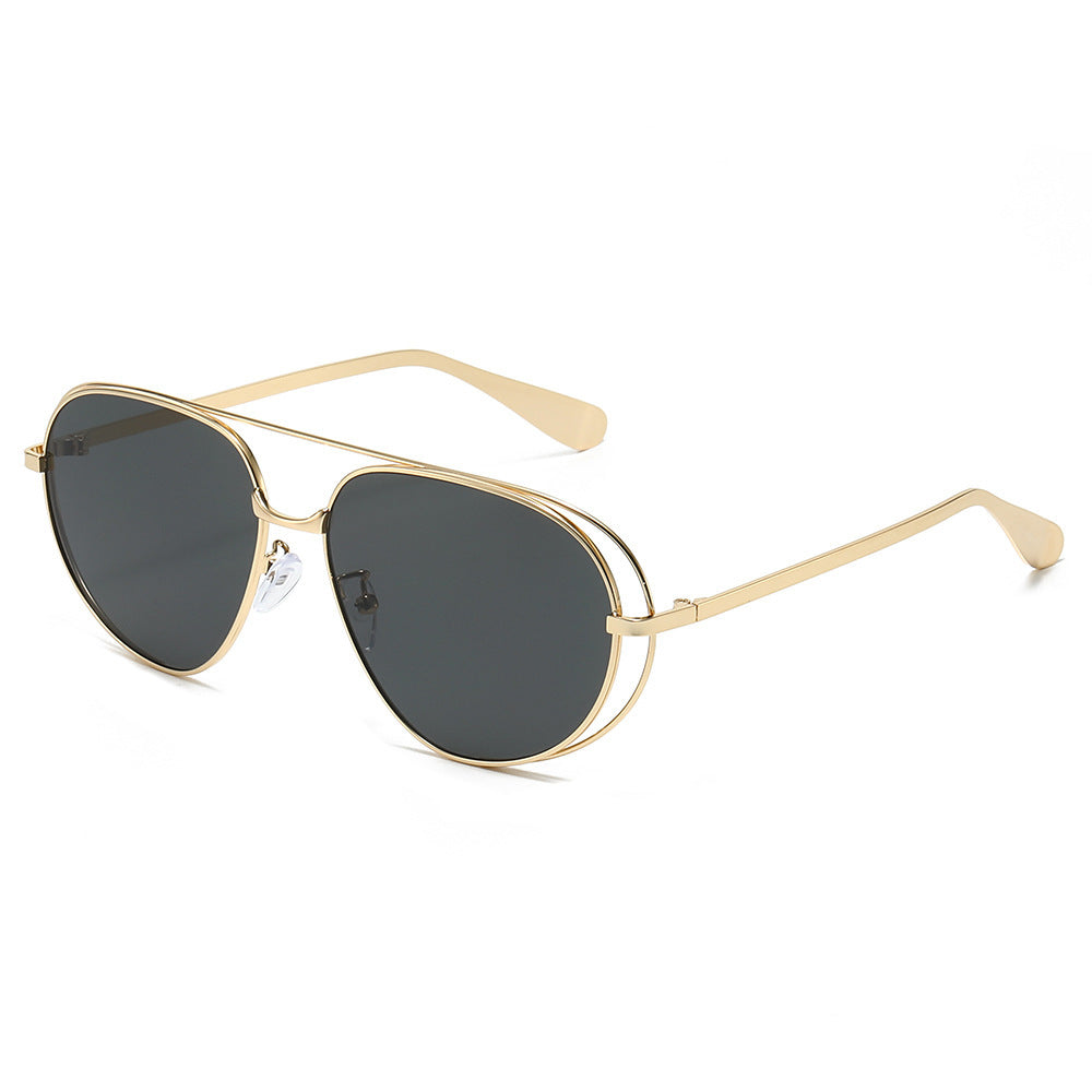 Stylische Aviator-Sonnenbrillen mit blauen Gläsern Brehn