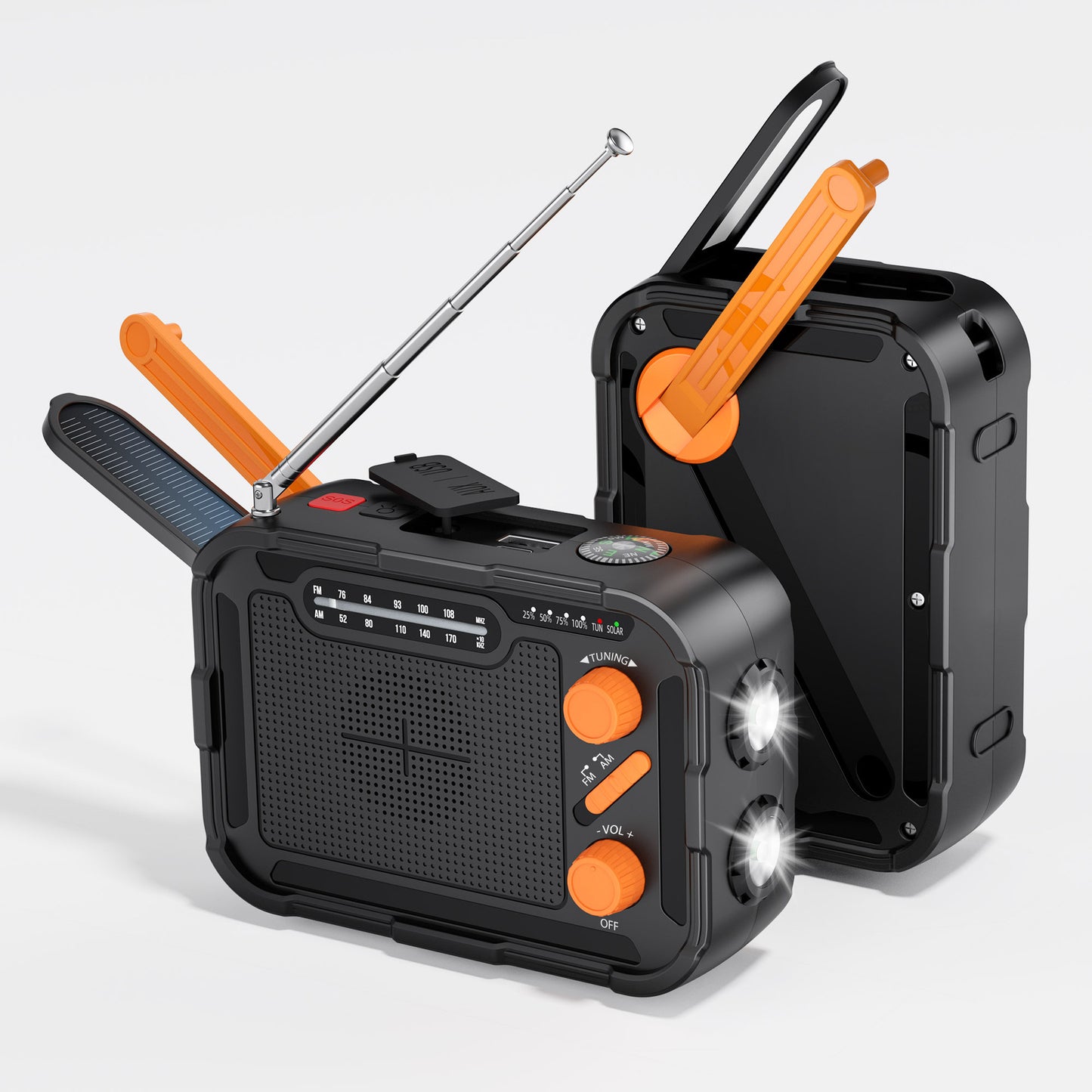 Multifunktionales Notfallradio mit Solarladegerät und Taschenlampe Brehn