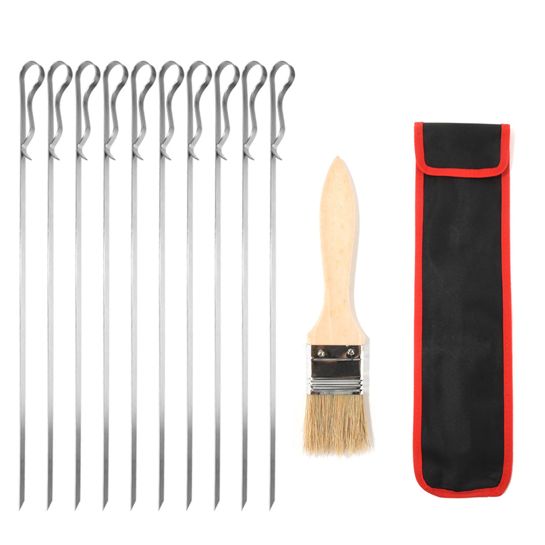 Flache Edelstahl Grillspieße mit Öse und Spitzer Spitze Brehn