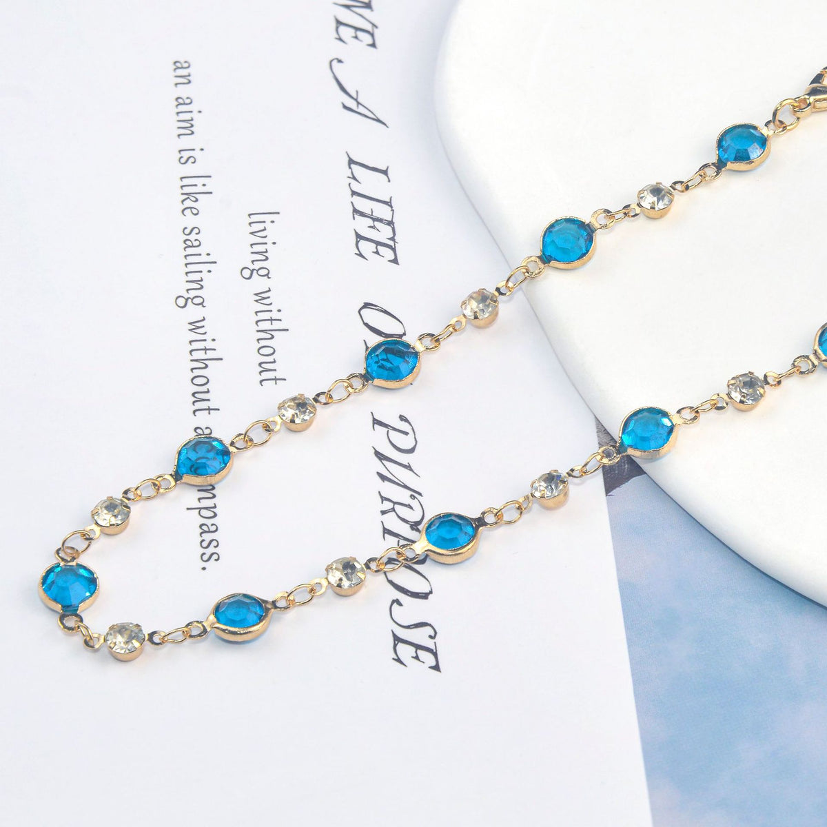 Elegante Stein Strass Halskette Brehn