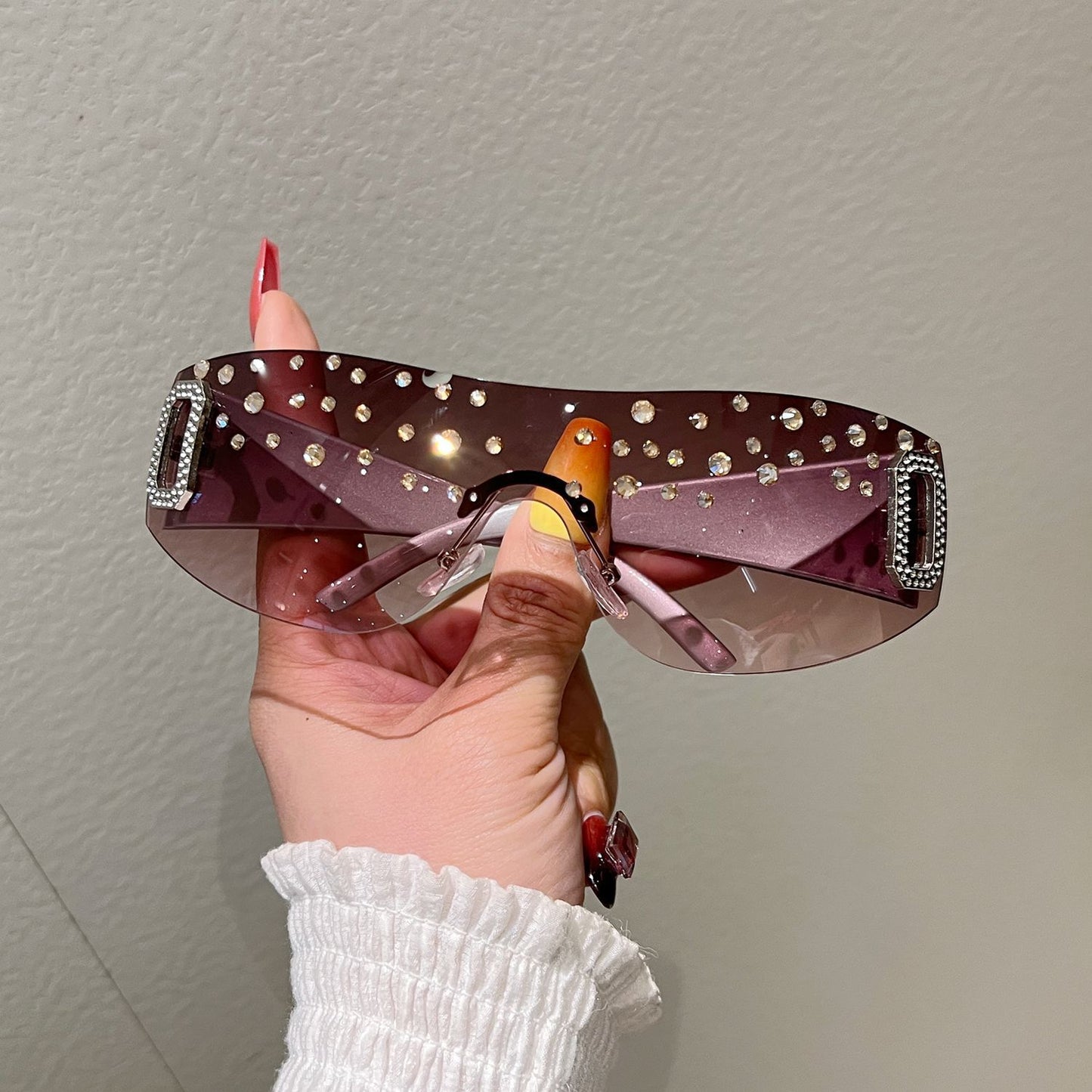 Damen sportliche Skibrille mit strassverziertem Rahmen Brehn