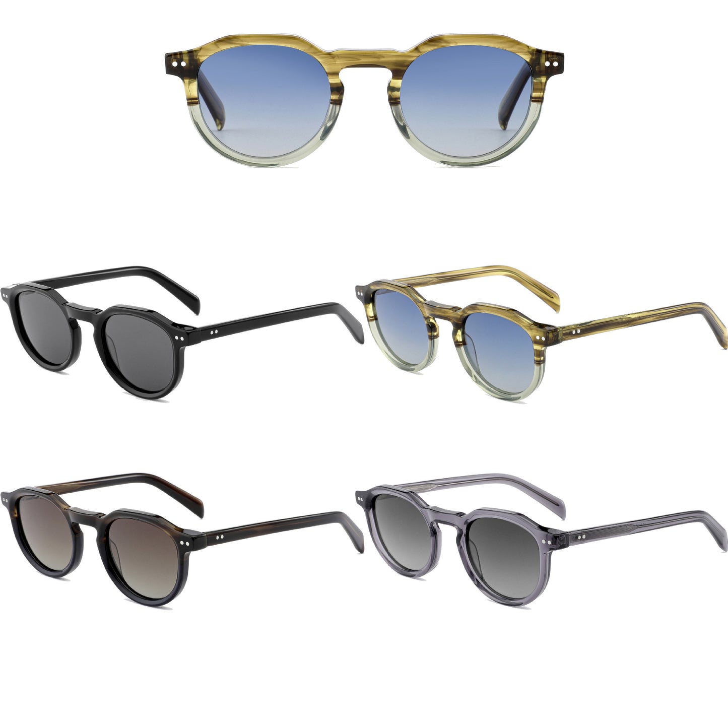 Damen stylische Sonnenbrille mit modernem, transparentem Rahmen Brehn