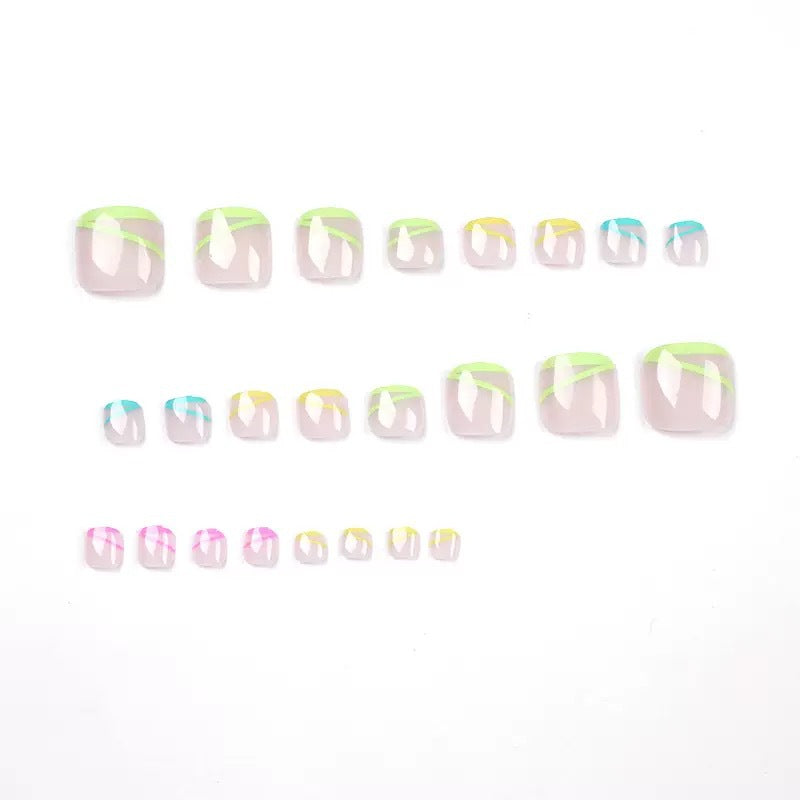 Fußnagelkunstset mit kreativen Neonverzierungen Brehn