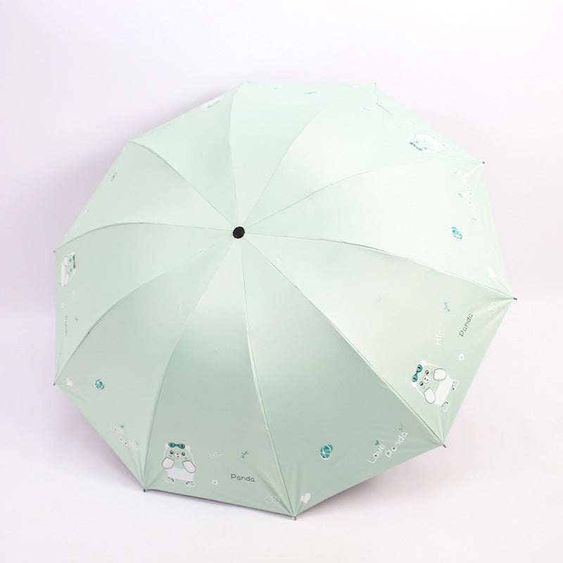 Damen Faltbarer Regenschirm mit niedlichem Panda-Motiv Brehn