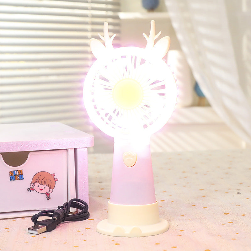 Damen tragbarer Mini-LED-Ventilator mit kreativen Tierohren Brehn