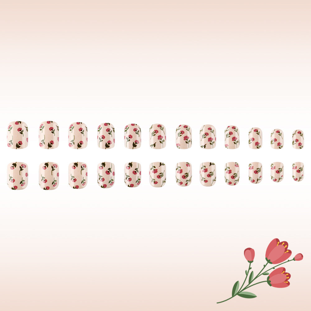 Floral Print Press-On Nail Art Brehn