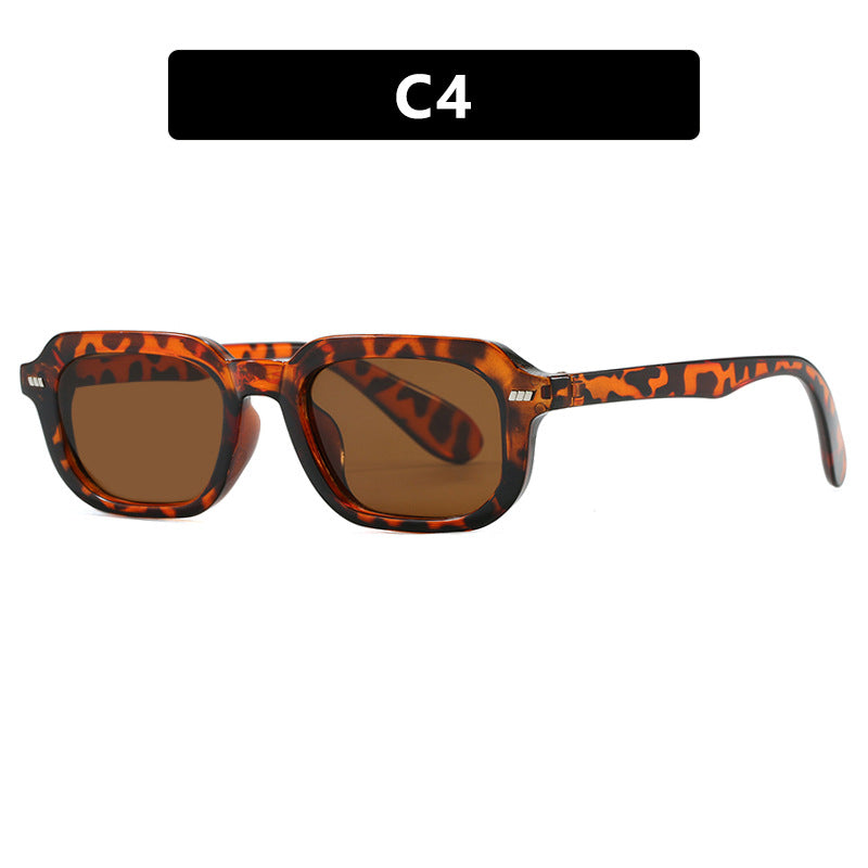 Damen quadratische Sonnenbrille mit hochglänzendem transparentem Rahmen und polarisierenden Gläsern Brehn
