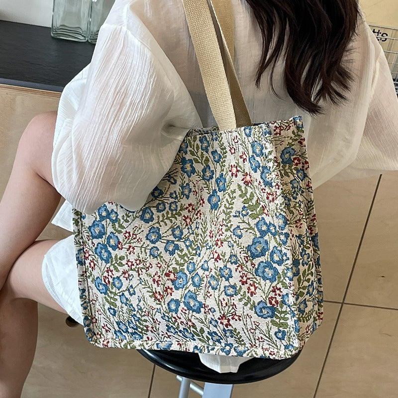 Blumen bestickte Canvas-Tasche 1790617150