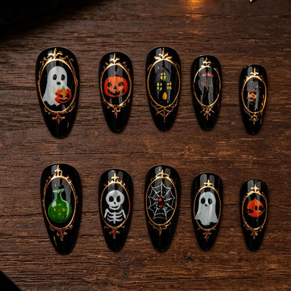 Halloween-Themen Press-On Nagelkunst Set