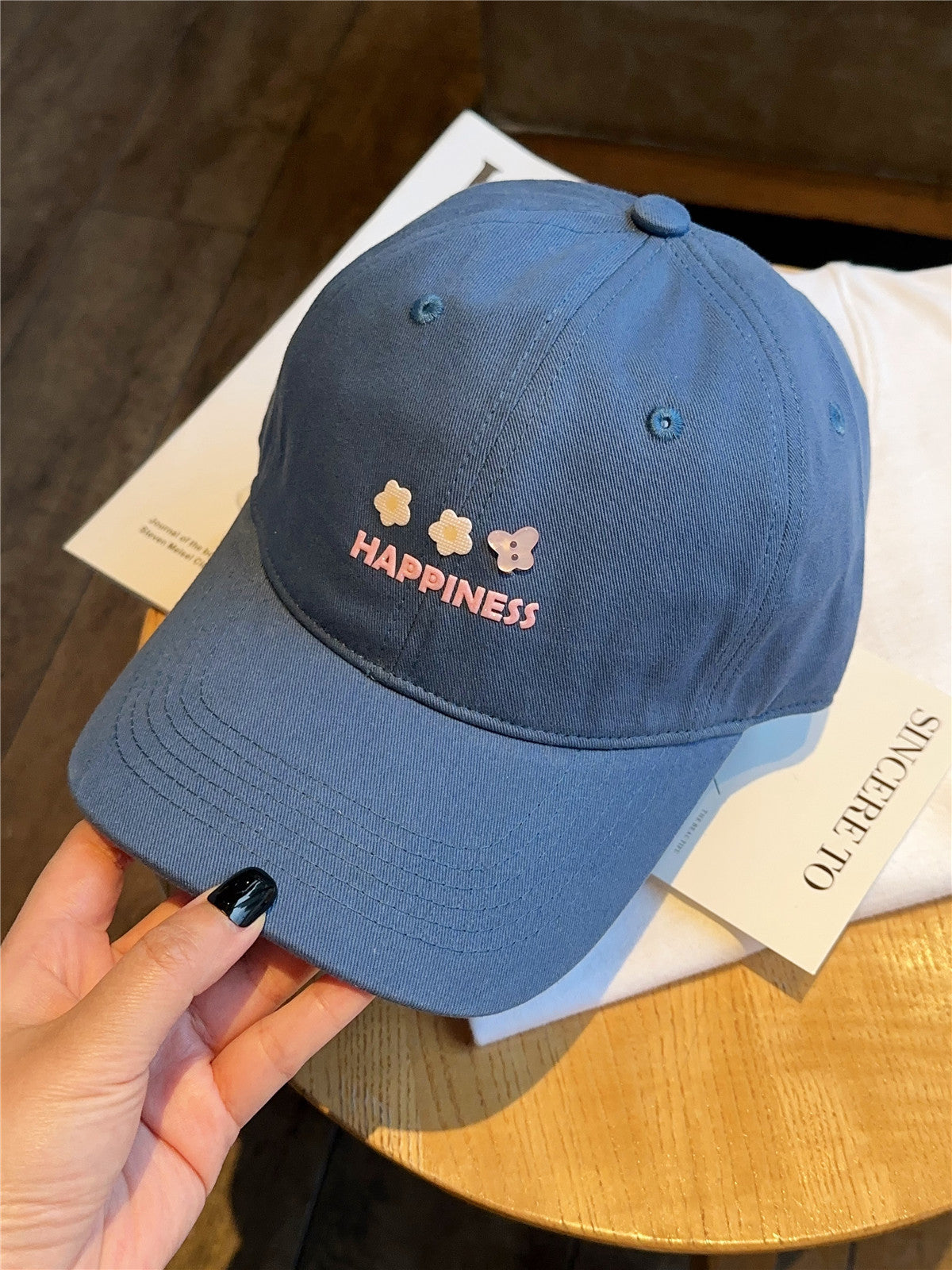 Damen Bestickte Happiness Baseballkappe Brehn
