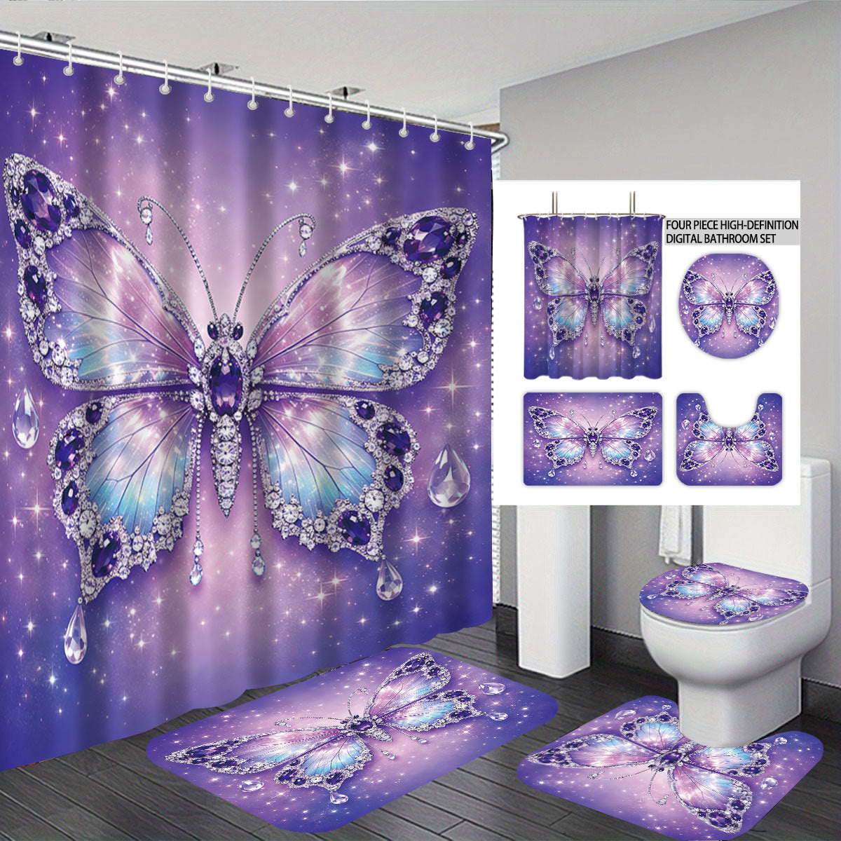 Bunny-Themen digitales Badezimmer Dekor Set Brehn