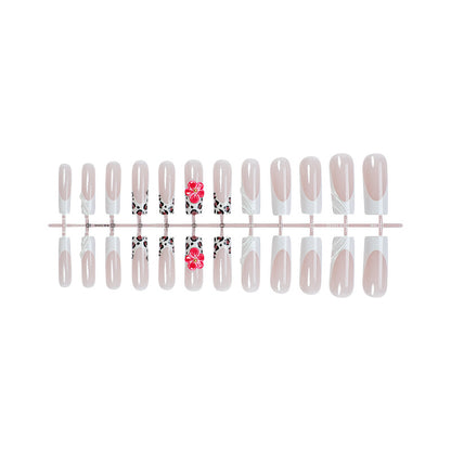 Künstlerisches Press-On-Nagelset mit floralen und abstrakten Designs Brehn