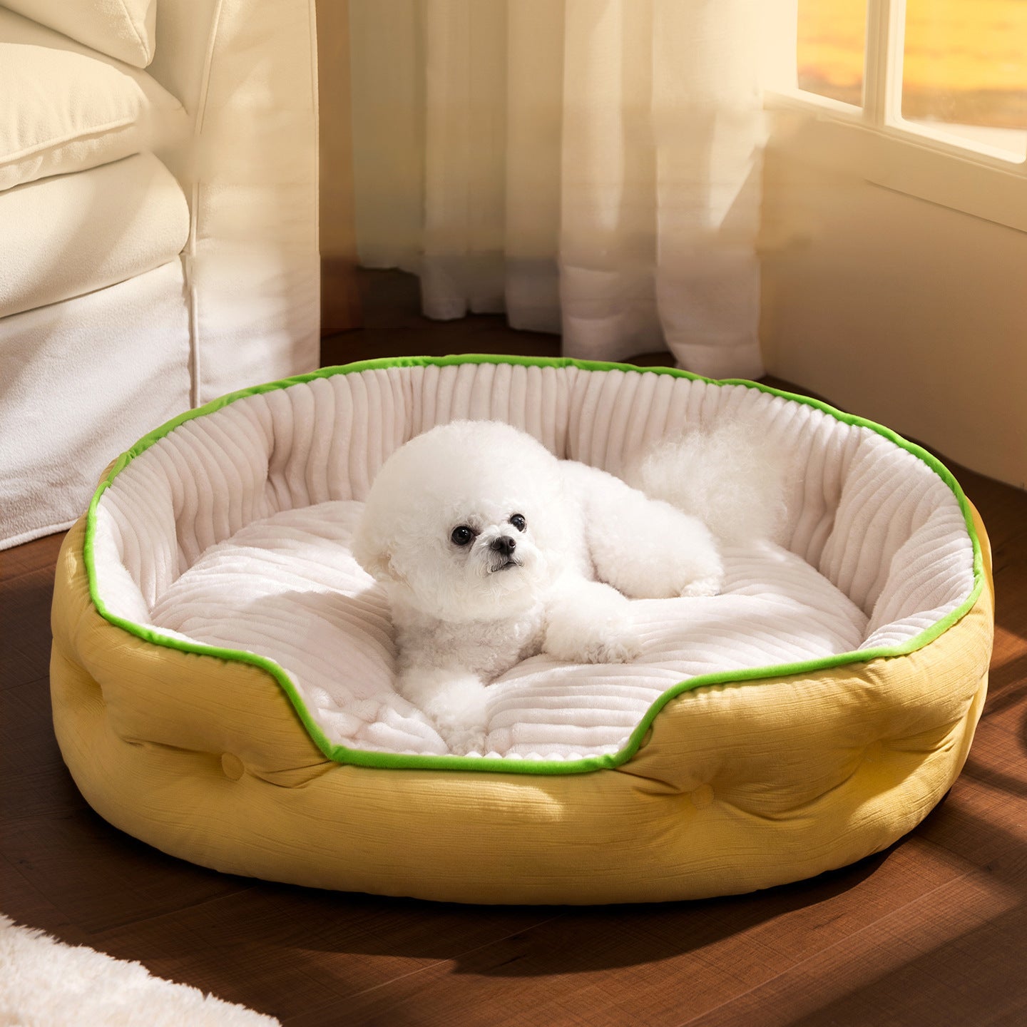 Gemütliches Rundes Gepolstertes Hundebett