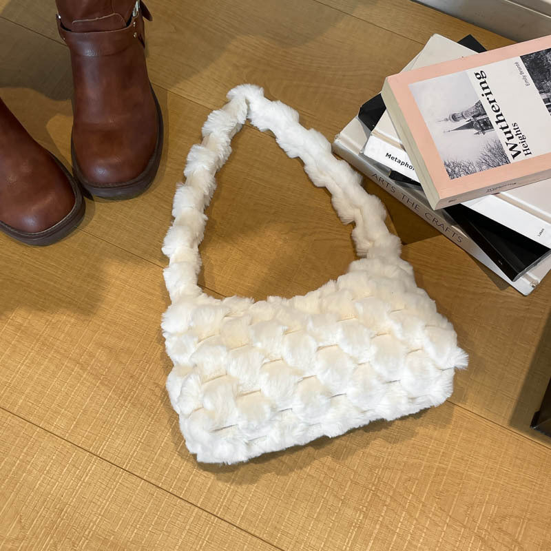 Gemütliche strukturierte Plüsch-Handtasche Brehn