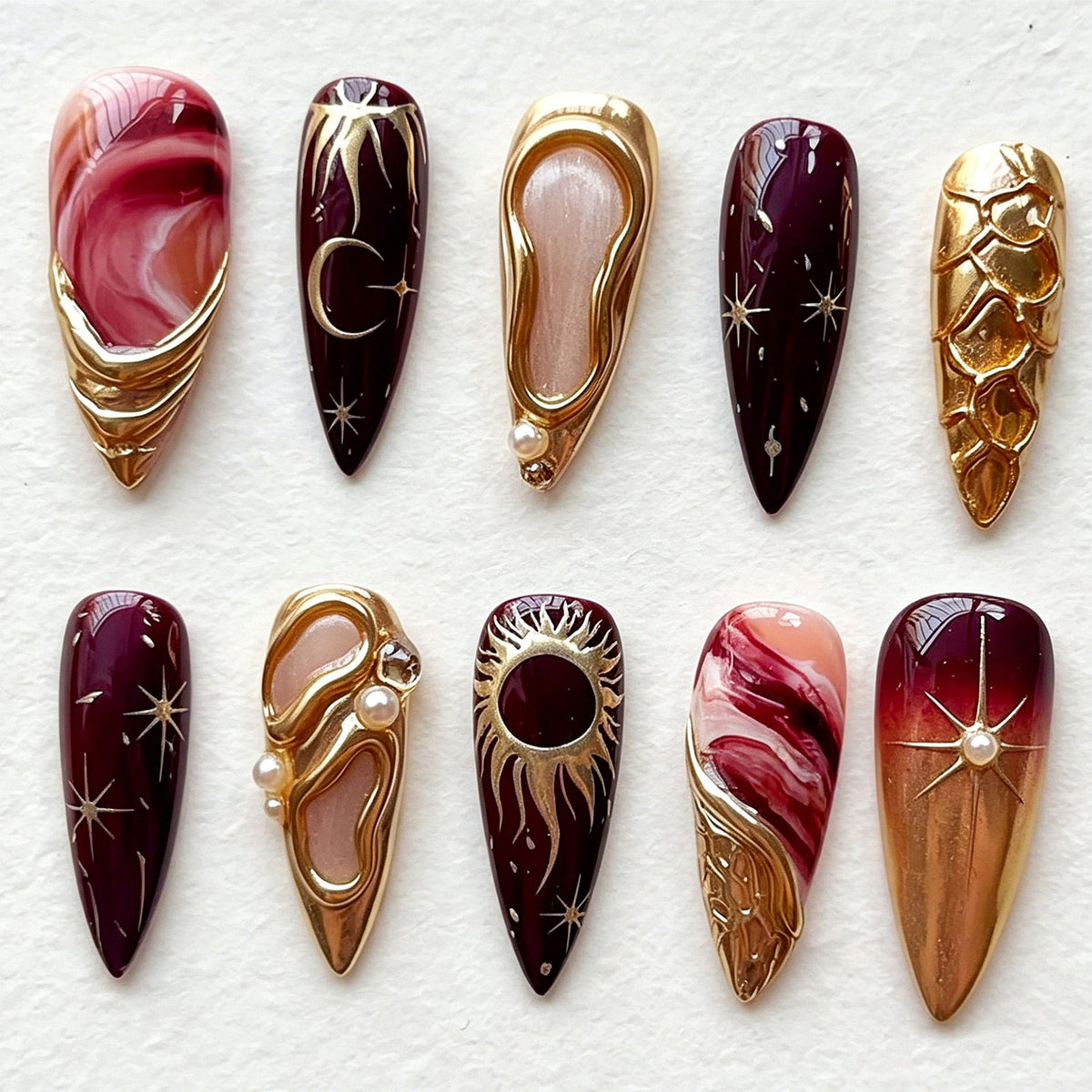 Künstlerisches Press-On Nagelkunst Set
