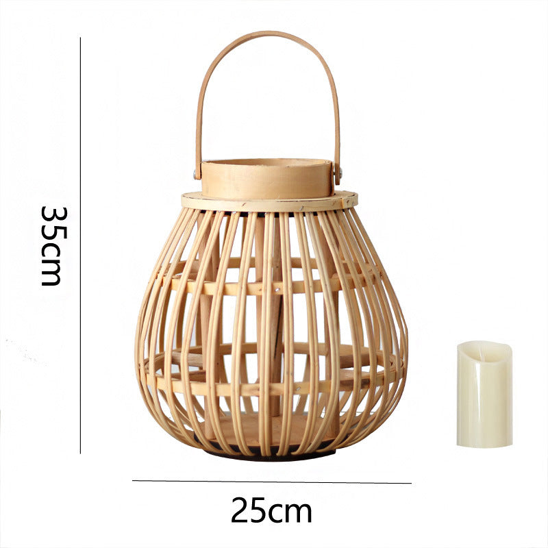 Handgefertigte Rattan-Laterne Brehn