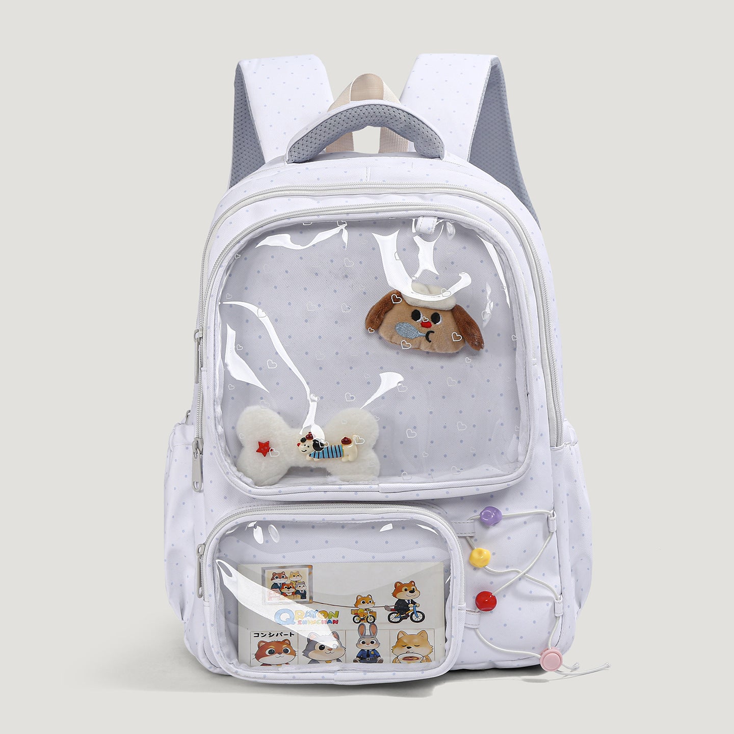 Niedlicher transparenter Charakter-Schulrucksack
