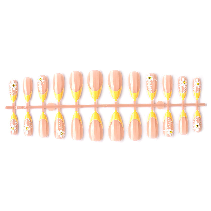 Künstlerisches Floral Design Press-On Nagelkunstset Brehn