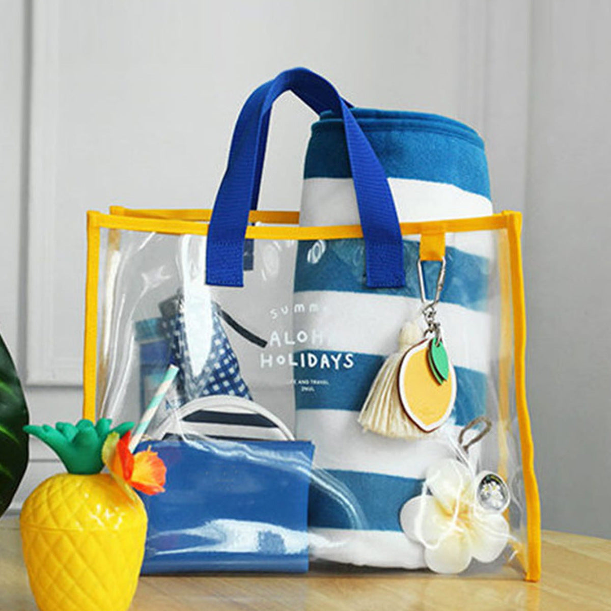 Transparente Strandtasche mit Mehreren Innenfächern Brehn