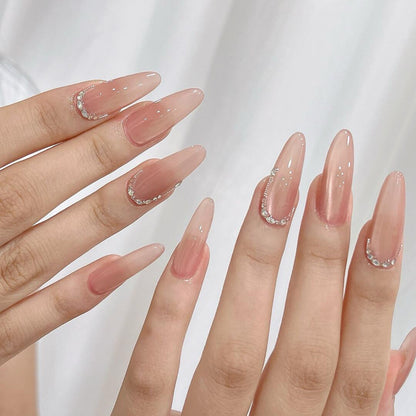 Premium Stiletto Press-On Nägel mit eleganten Rhinstein-Akzenten Brehn