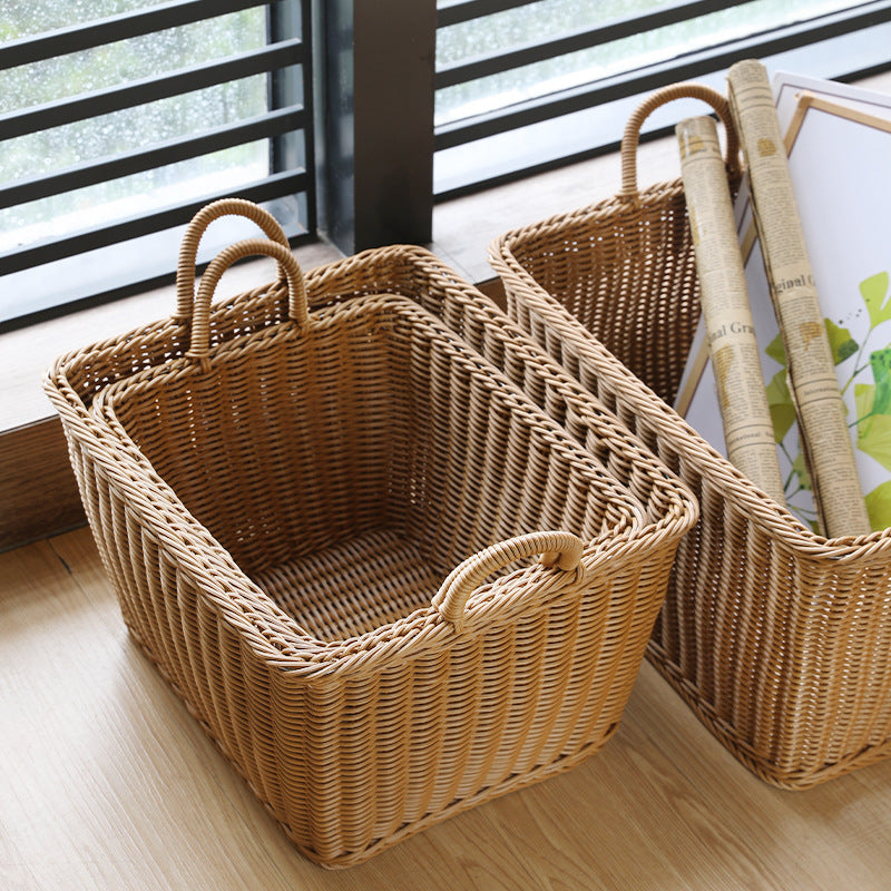 Unisex Geräumiger Aufbewahrungskorb aus geflochtenem Rattan Brehn