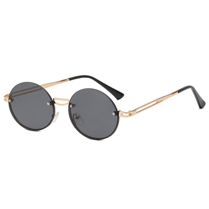 Damen runde Sonnenbrille mit feinem Metallrahmen Brehn