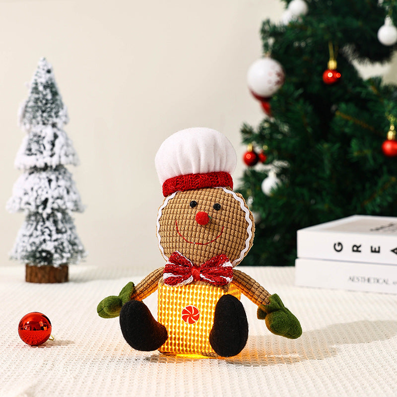 Niedlicher Weihnachtsgnom mit LED-Leuchte Brehn