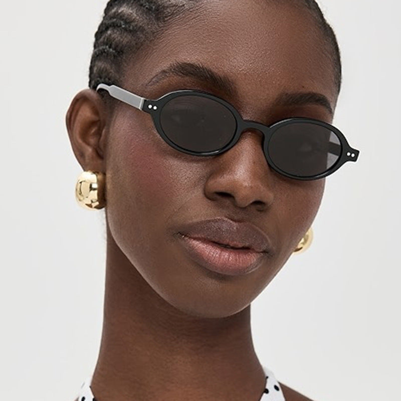 Damen modische ovalförmige Sonnenbrille mit ausgefallenem Rahmen Brehn