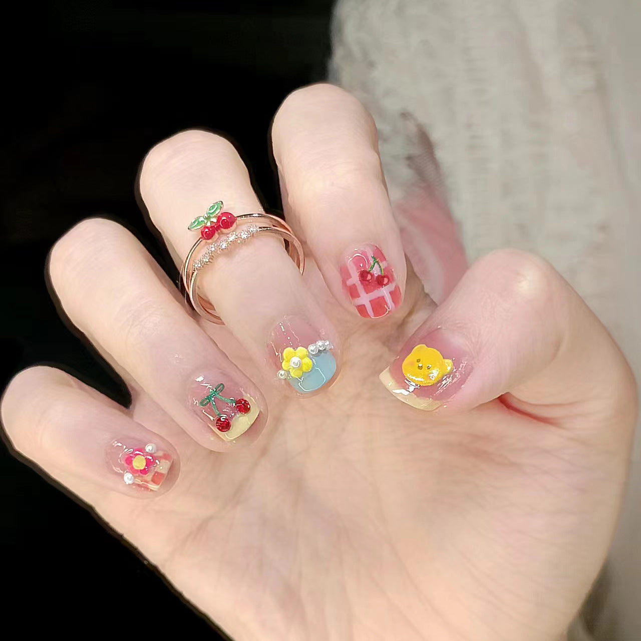 Verspielt Charakterdesign Press-On Nagelset Brehn