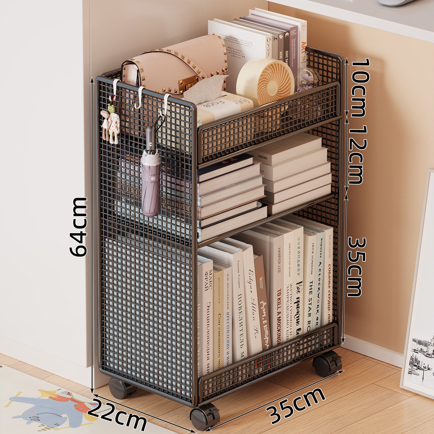 Drahtgitter Bücherregal Organizer Brehn