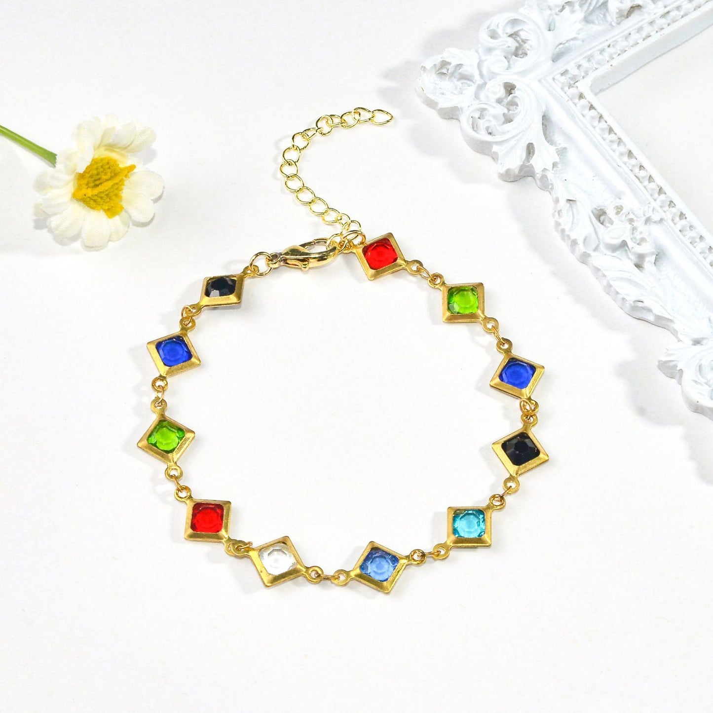 Farbenfrohes Edelstein-Statement-Armband Brehn