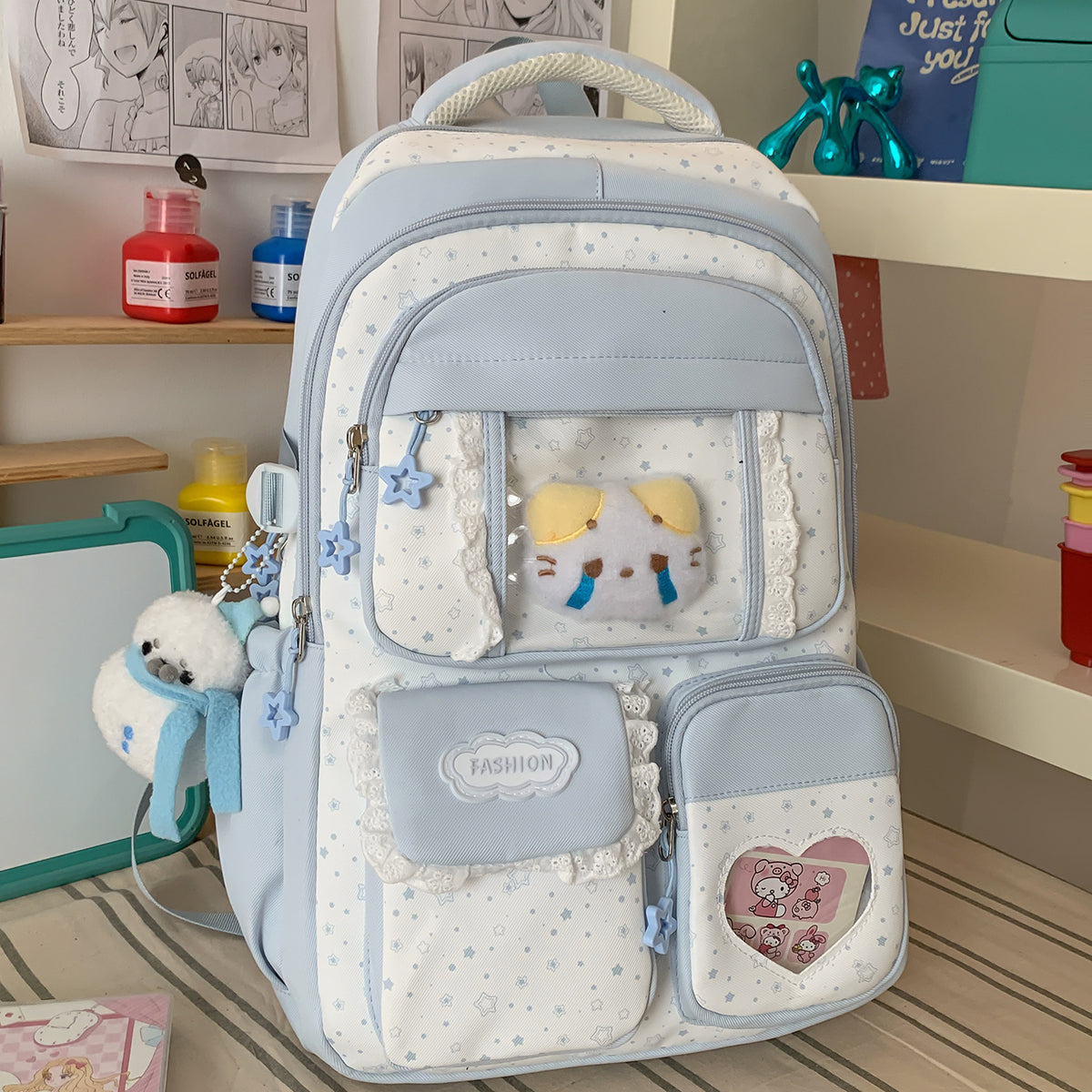 Stylische Sternen-Print Freizeit-Rucksack Brehn